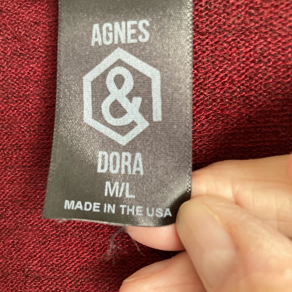 Beautiful burgundy long sweater Agnes and Dora size m - Picture 3 of 5